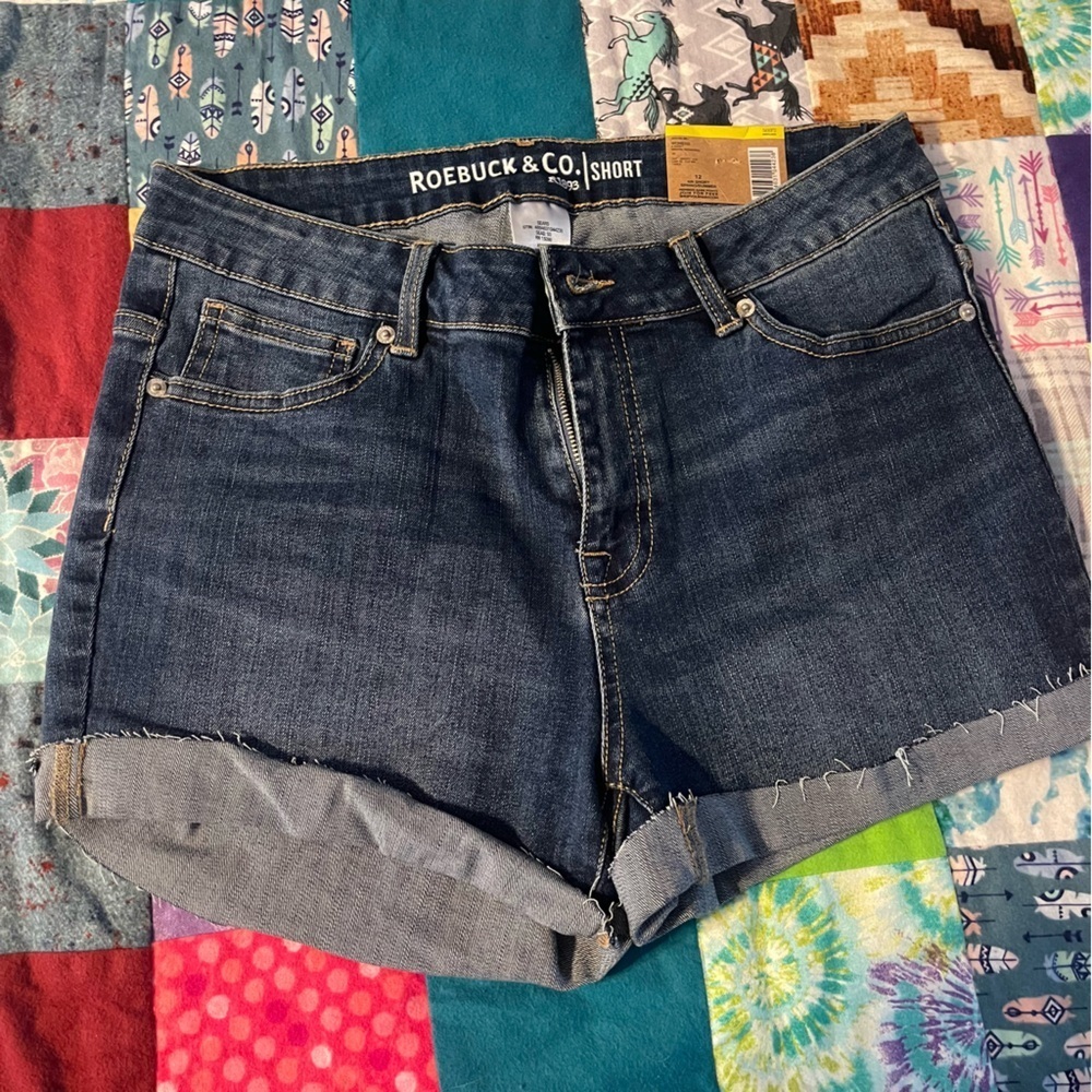 Roebuck & co jean shorts mid rise 4” inseam new with tags size 12